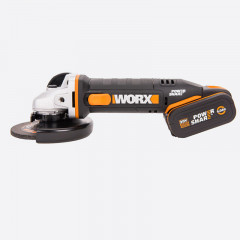 Угловая шлифовальная машина (болгарка) WORX WX803, 20v, 125 мм, в комплекте АКБ 2 А·ч + 4 А·ч и ЗУ, кейс (аккумуляторная)