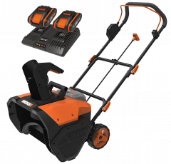 Снегоуборщик WORX WG471E, 40v, 50 см, в комплекте АКБ 2x4 А·ч и ЗУ (аккумуляторный)