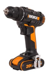 Дрель-шуруповерт аккумуляторная WORX WX100.2, 20В, 2Ач х2, ЗУ 0,4А, сумка