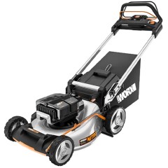 Газонокосилка аккумуляторная самоходная, бесщеточная WORX WG761E, 80В 51СМ (АКБ 4х4Ач, ЗУ 2х2A)