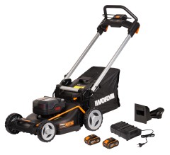 Газонокосилка аккумуляторная WORX WG748E 46 см, бесщеточная, 40В, 4Ач х2, ЗУ 2А х2, коробка